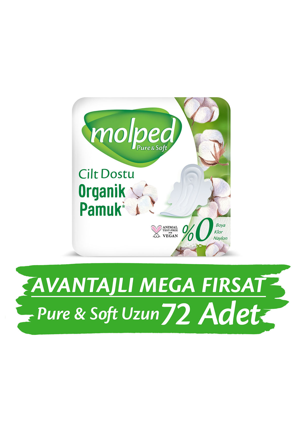  Molped Pure&Soft Uzun Avantajlı Mega Fırsat Paketi 72 Adet