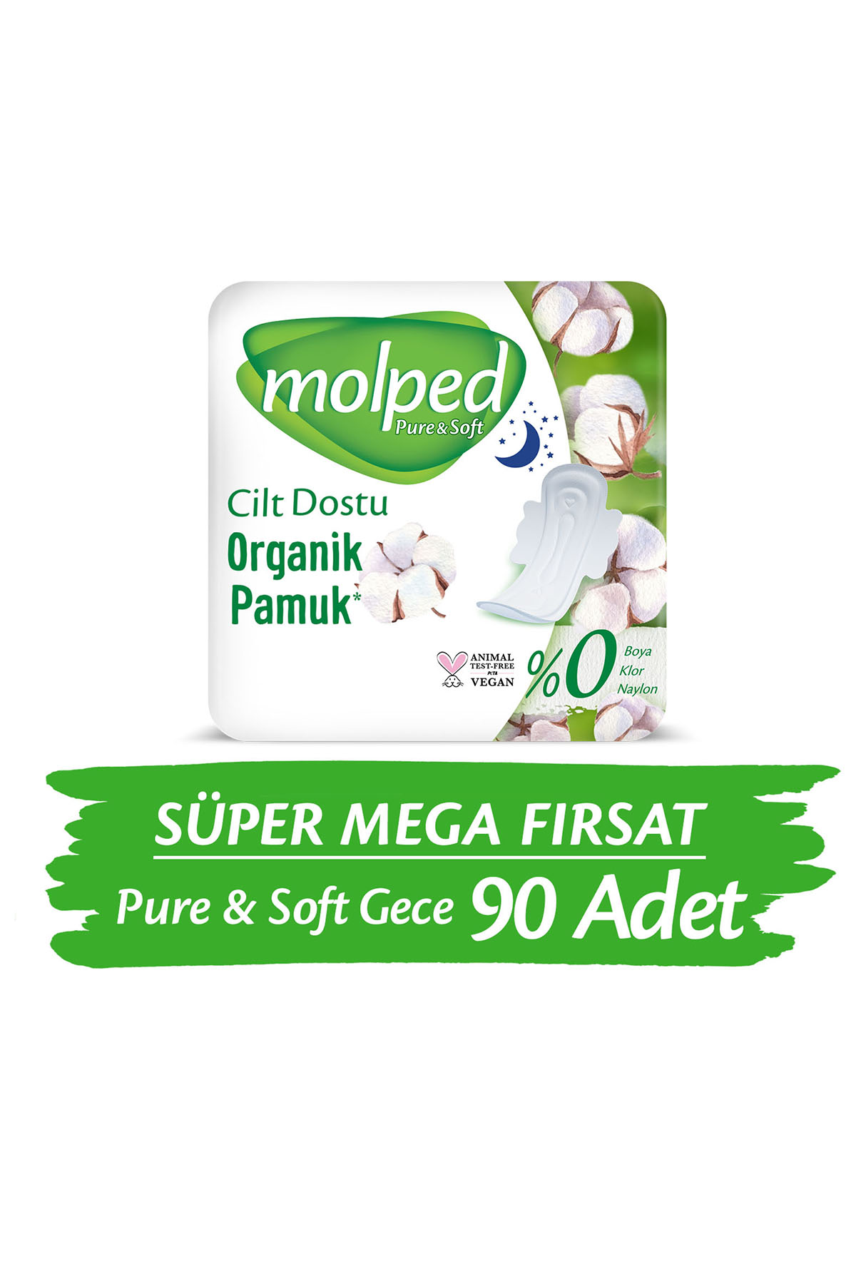 Molped Pure&Soft Gece Süper Mega Paket 90 Adet